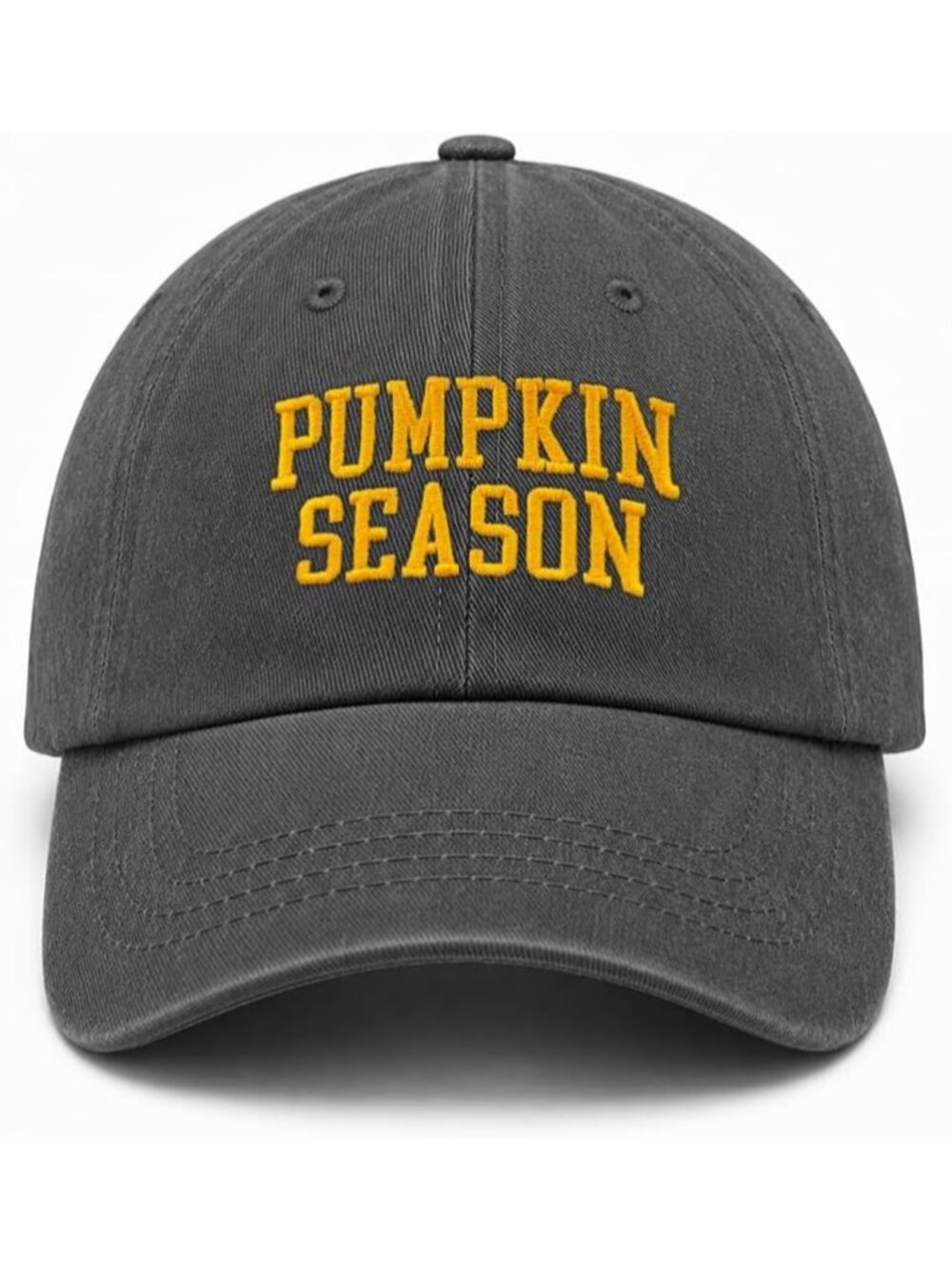 Unisax Grey Embroidered Autumn Harvest Themed Cotton Adjustable Baseball Cap